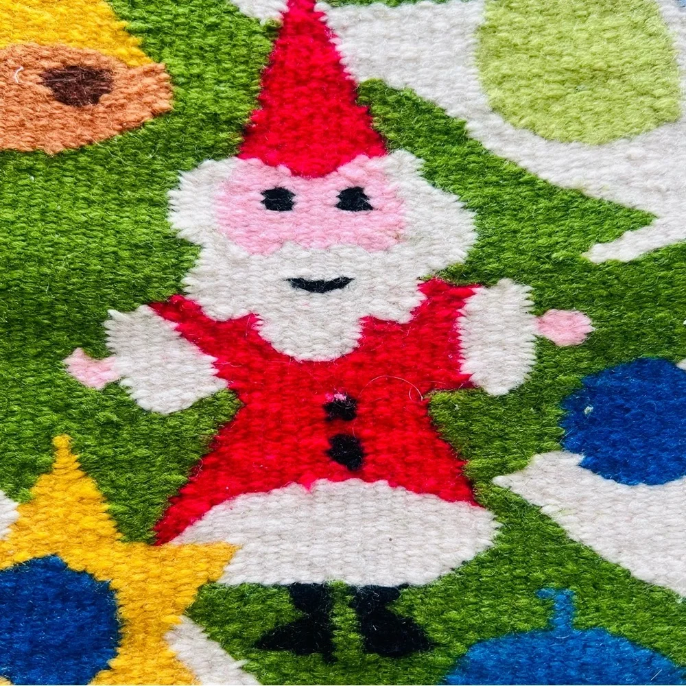 🎄 VTG Handwoven Wool Christmas Tree Wall Hanging 29”x39” WOW Decor